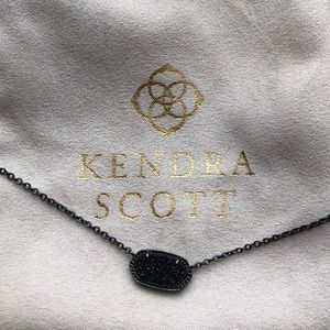 Kendra Scott Elisa Pendant Necklace - Black Drusy